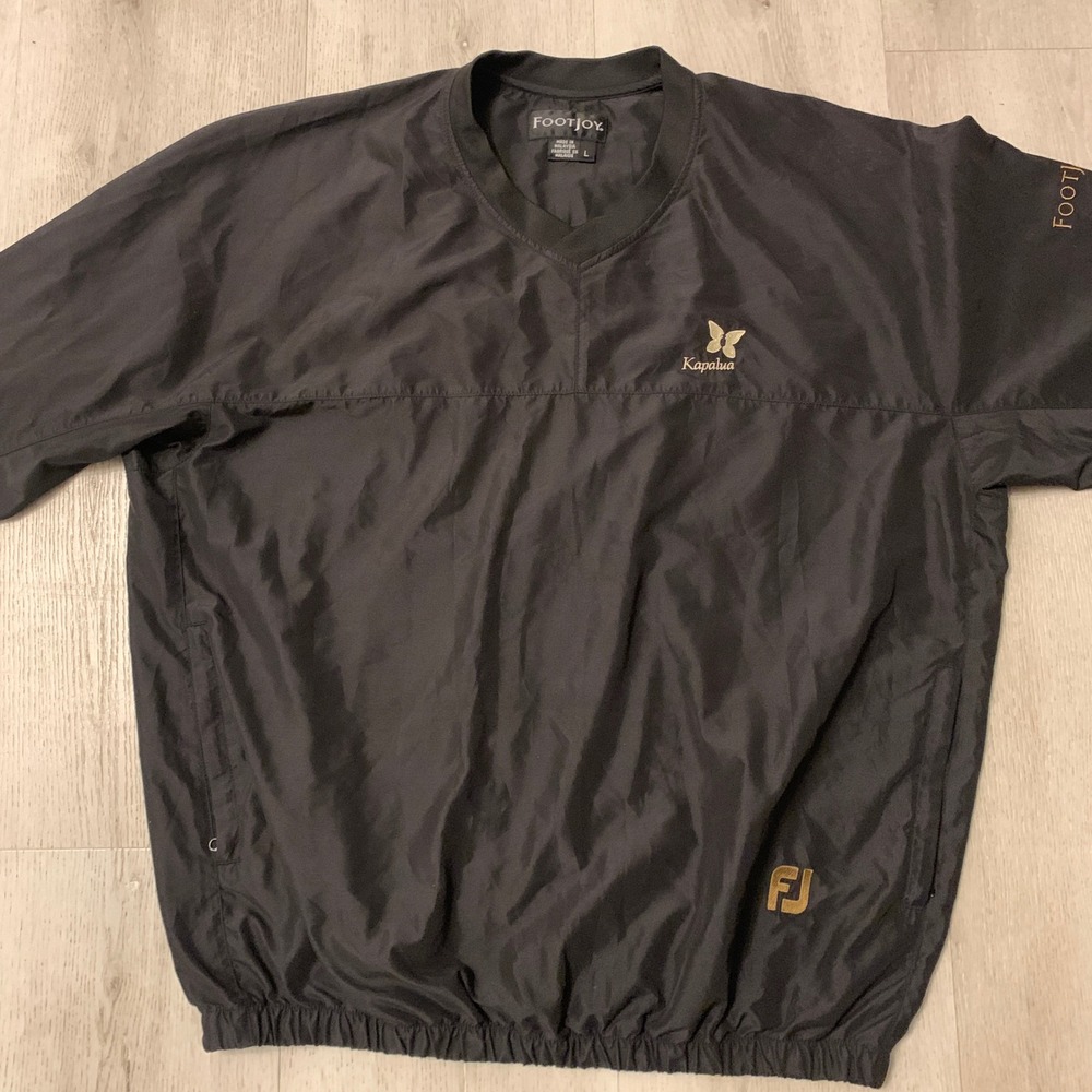 Vtg FootJoy men's large V-neck pullover golf windbreaker jacket‎